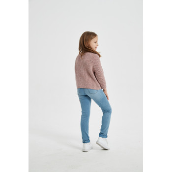 ODM high end girl's fancy yarn lambswool cardigan sweater in multi colors from Chinese vendor