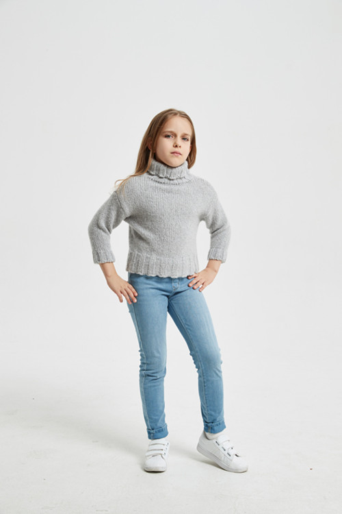 Wholesale custom - made girl's fancy yarn pullover sweater in high quality by Chinese manufacturer