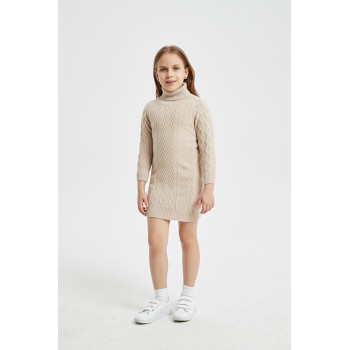 ODM high end girl's long pure cashmere sweater dress in multi colors from Chinese manufacturer