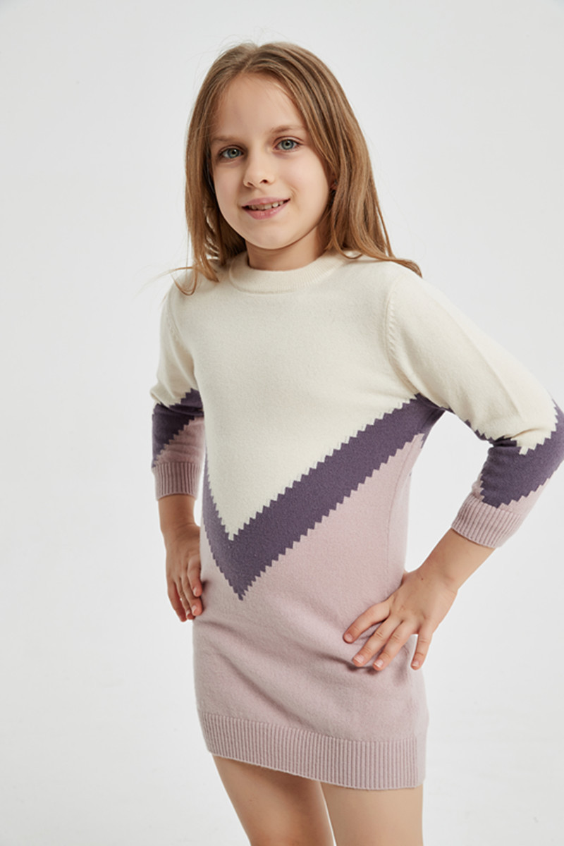 girl cashmere intarsia sweater