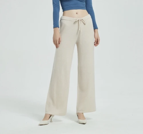 Wholesale custom design women high quality baby cashmere home wear casual style knitted pants