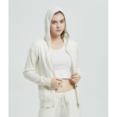 Custom design good quality ladies baby cashmere casual style sports wear coat with hoodie