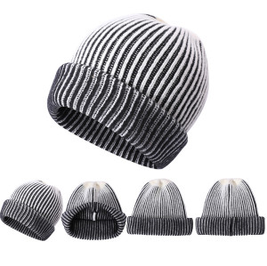 Wholesale OEM Design Private Label Small MOQ Men's Cable Knitted Pure Cashmere Hat for Fall Winter