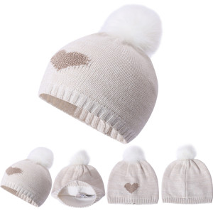 Wholesale OEM Custom Design High Quality With Cheap Price Cute Baby Pure Cashmere Beanie with POM-POM