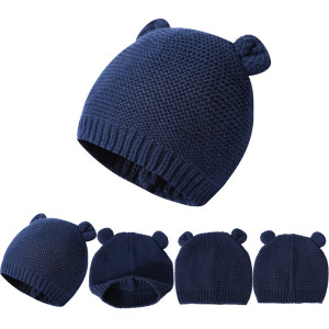 Wholesale Private Label Small MOQ OEM Design Cute Baby Pure Cashmere Beanie in Solid Color from China