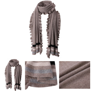 Wholesale OEM Small MOQ High Quality Women Cashmere Scarf with Ruffles From Chinese Supplier
