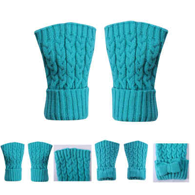 Wholesale High quality Peacock blue cashmere mitten for fall winter china supplier