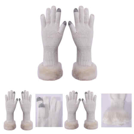 Wholesae Latest Fashion pure Cashmere glove with tech touch fingertips For Fall Winter China vendor