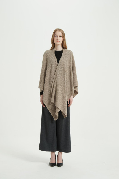 Wholesale Women's Solid Color Pure Cashmere Poncho From Chinede Vendor