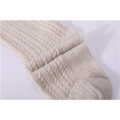 Wholesale Women's Solid Color With Cable Pure Cashmere floor socks in small MOQ and factory price