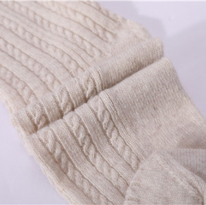 Wholesale Women's Solid Color With Cable Pure Cashmere floor socks in small MOQ and factory price