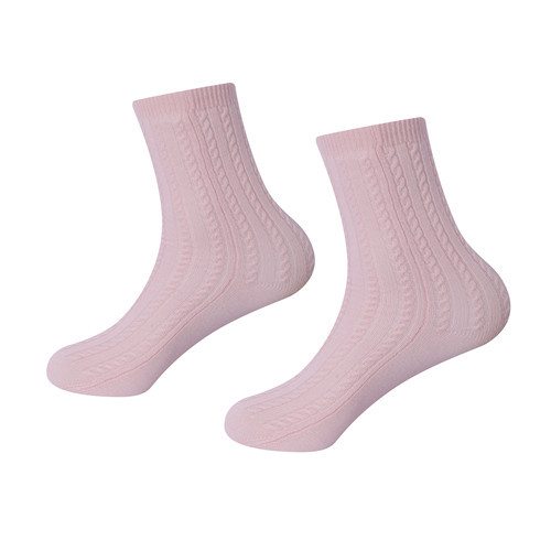 Wholesale Women's Solid Color Cable Pure Cashmere floor socks in small MOQ and factory price