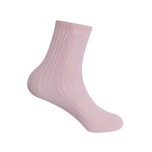 Wholesale Women's Solid Color Cable Pure Cashmere floor socks in small MOQ and factory price