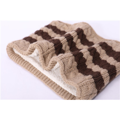 Wholesale coffee Pure Cashmere cable strip knitted bib in small MOQ