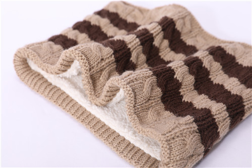 Wholesale coffee Pure Cashmere cable strip knitted bib in small MOQ and factory price