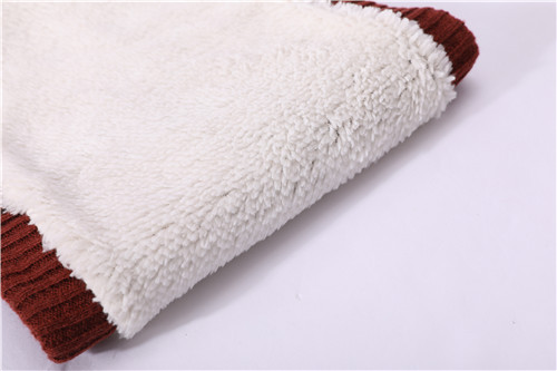 Wholesale coffee Pure Cashmere cable strip knitted bib in small MOQ and factory price