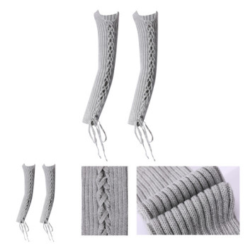 Wholesale Pure Cashmere rib knitted sleeves with lace in small MOQ and factory price