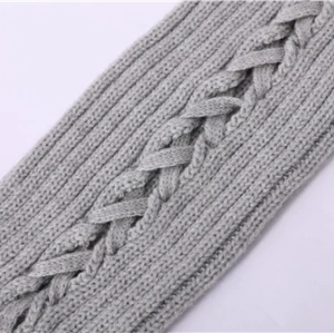 Wholesale Pure Cashmere rib knitted sleeves with lace in small MOQ and factory price