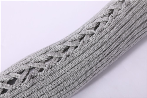 Wholesale coffee Pure Cashmere cable strip knitted bib in small MOQ and factory price