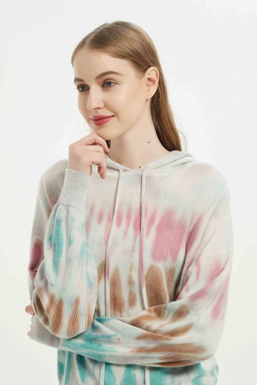 Chinese supplier wholesale 2021 unique tie-dye style cashmere jumper design