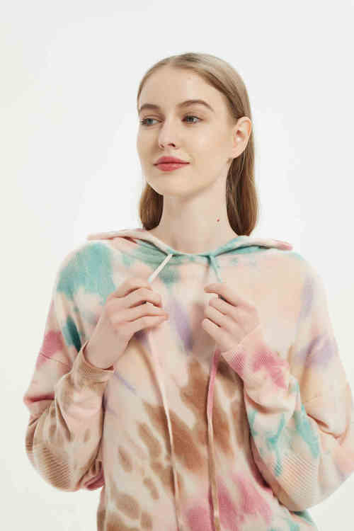 Wholesale customized 2021 latest design color tie-dyed cashmere jumpers for fall/winter