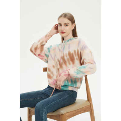 Wholesale customized 2021 latest design color tie-dyed cashmere jumpers for fall/winter