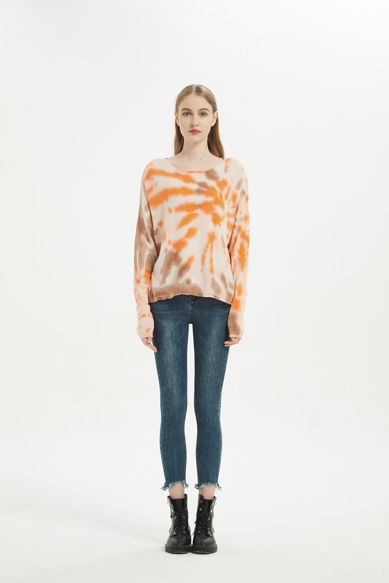 tie dye cashmere women jumper