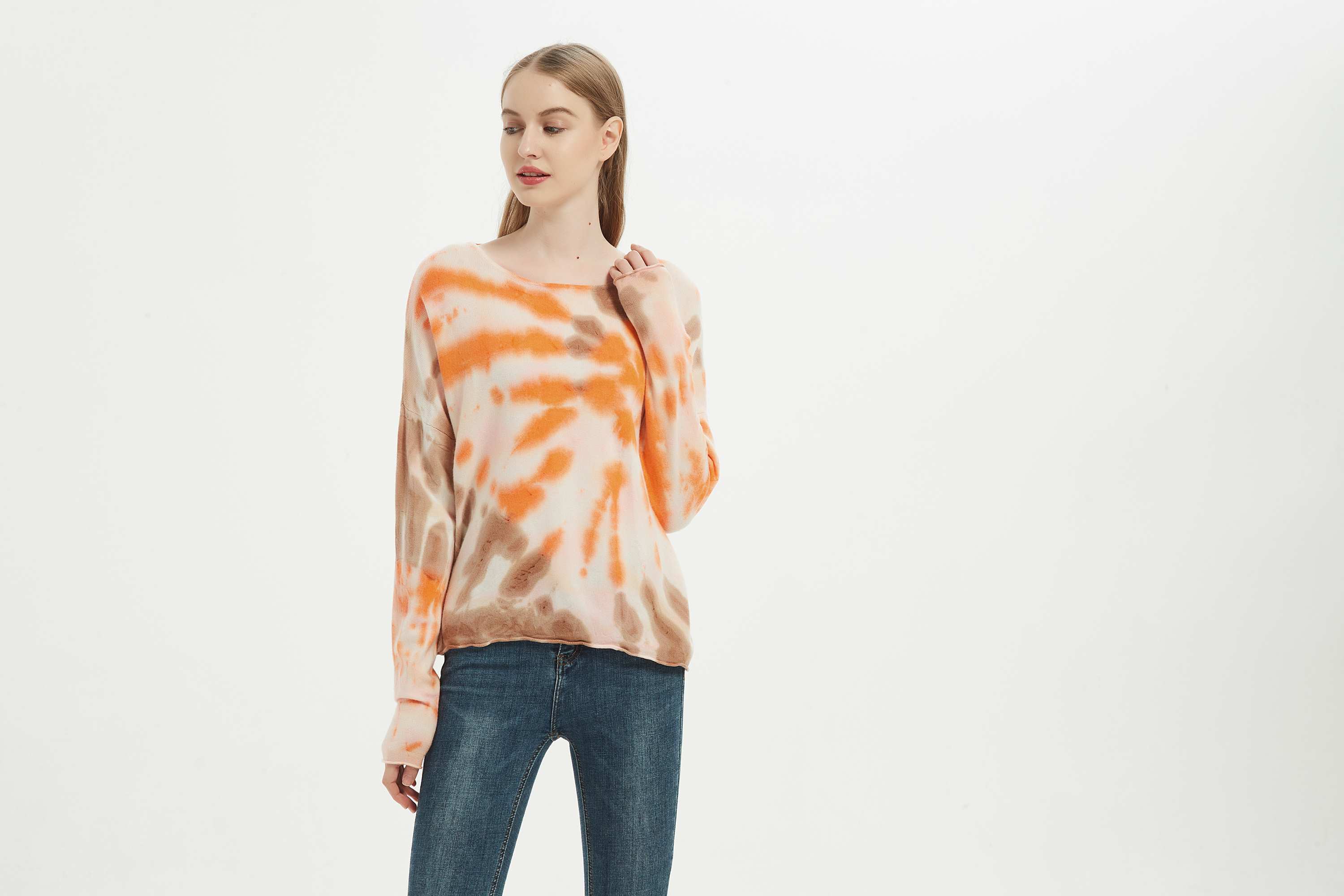 tie dye cashmere women sweater