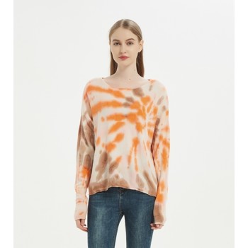 Wholesale custom design high quality ladies tie dye wool cashmere pullover from Chinese factory