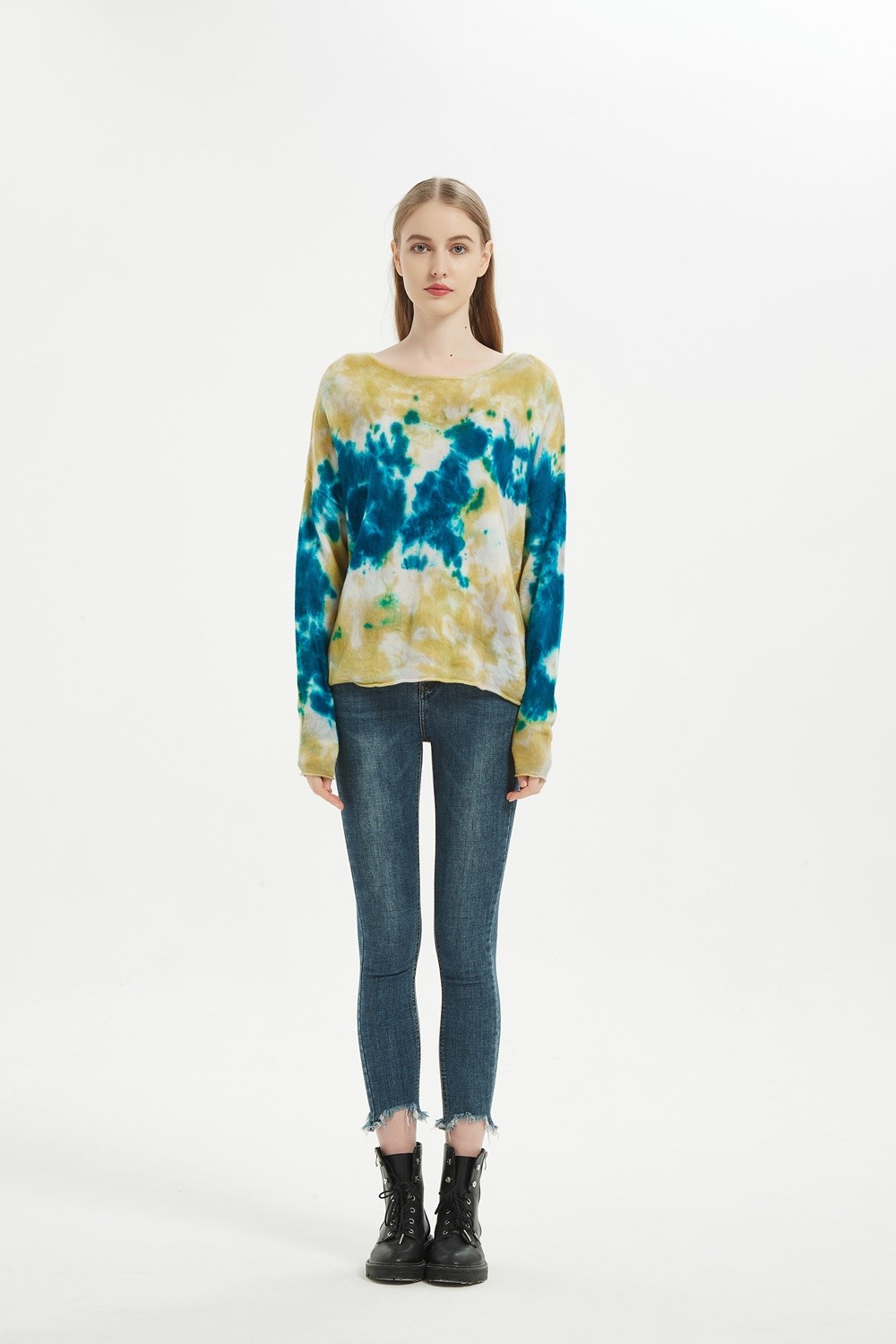 Tie dye cashmere women jumper