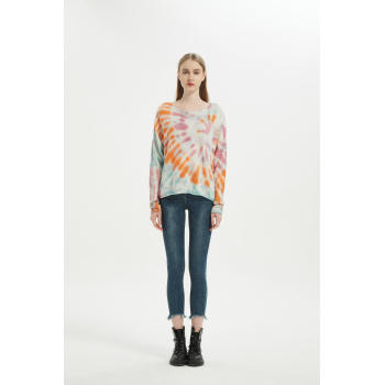 Wholesale New Arrival Women Tie Dye Wool Cashmere Pullover ODM