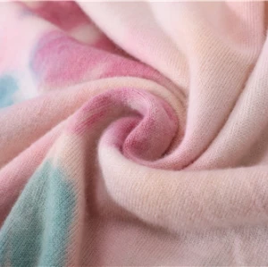 High quality wholesale women tie dye printed wool cashmere hoodie jumper