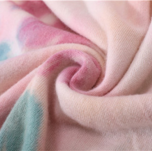 High quality wholesale women tie dye printed wool cashmere hoodie jumper