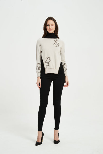 The latest design of 2021 ladies rope embroidery Cashmere jumper wholesaler in China