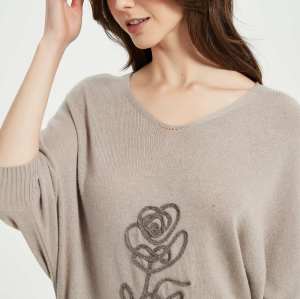 Wholesale New Arrival Ladies Pure Cashmere Rope Embroidery Dress From China for Spring Summer