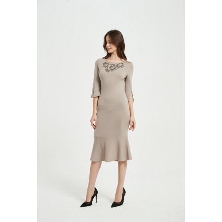 OEM New Arrival Ladies Pure Cashmere Rope Embroidery Dress From Chinese Supplier For Spring Summer