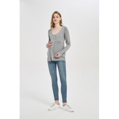 Wholesale OBM Motherhood High Quality Beading & embroidery Pregnancy Cashmere Knitwear Cardigan