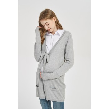 Wholesale ODM Maternity High Quality Pregnancy Cashmere Knitwear Cardigan With Bow From Chinese Factory