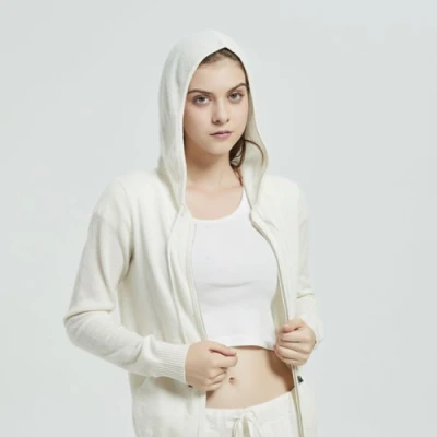 women baby cashmere sports wear coat with hoodie