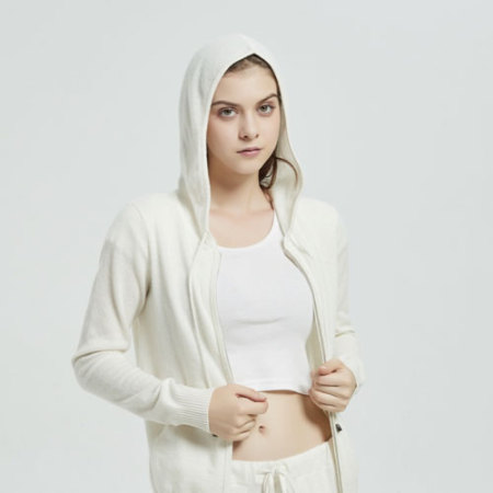 women baby cashmere sports wear coat with hoodie
