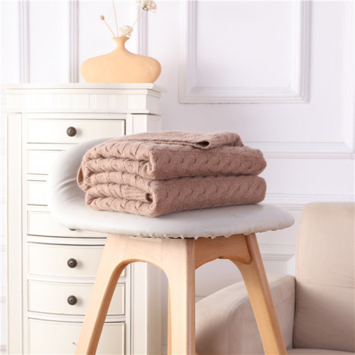 wholesale noble household Articles knitting pure cashmere blanket throw on rocking chair sofa or bed