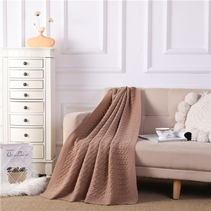 knitting pure cashmere blanket throw