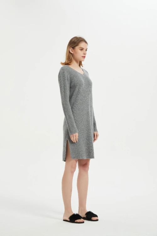 ODM Ladies Cashmere Lounge Dress From Chinese Supplier