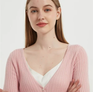 wholesale Anti-Bacterial Silk Cashmere short sleeves' sweaters with fashion details
