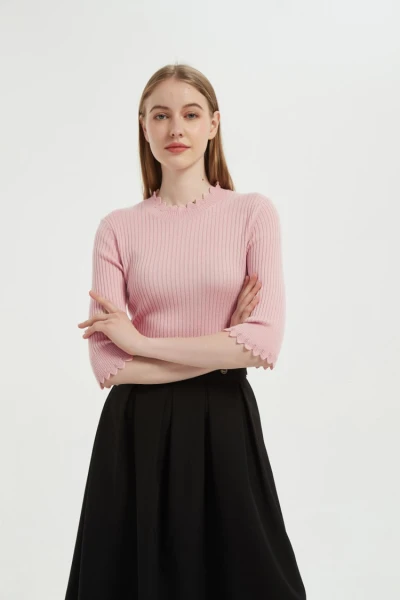 New Arrival Anti-Bacterial Silk Cashmere Women Sweater With Fashion Details From Chinese Supplier