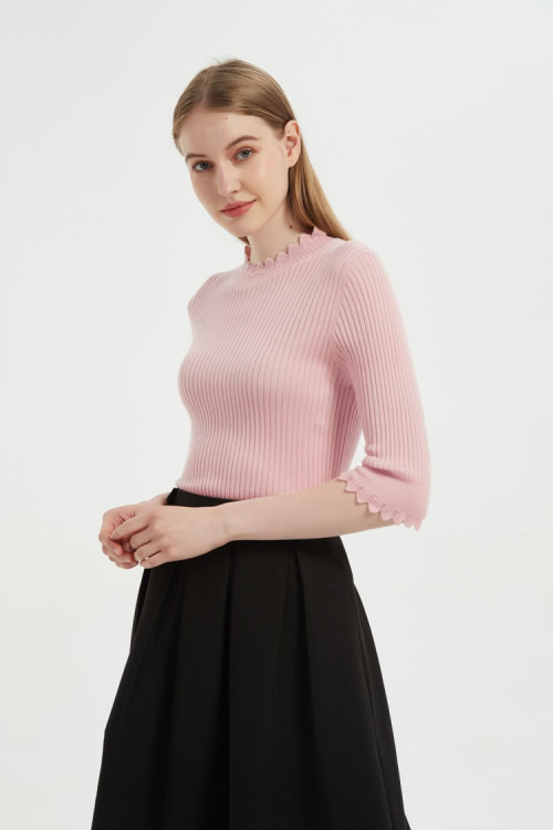 New Arrival Anti-Bacterial Silk Cashmere Women Sweater With Fashion Details From Chinese Supplier