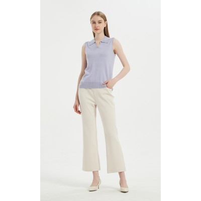 New Arrival Wholesale Anti-Bacterial Silk Cashmere Women's  Polo Neck T shirt Top From China