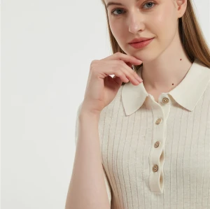 wholesale Anti-Bacterial Silk Cashmere short sleeves' sweaters with fashion details