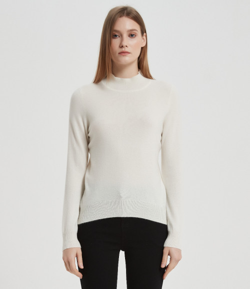 Wholesale Women Recycled Cashmere Highneck Pullover