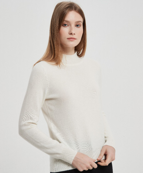 Wholesale Women Recycled Cashmere Highneck Pullover